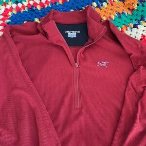 Arc’teryx half zip waffle knit micro grid jacket/sweatshit XL